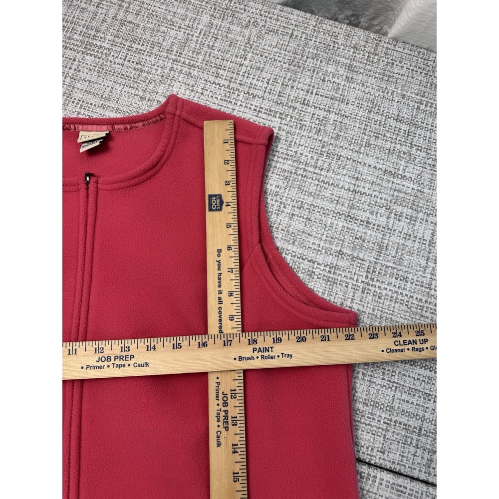 LL Bean Polartec Fleece Sweater Vest Collarless Full Zip Pink Women's Size 1X - Picture 5 of 11